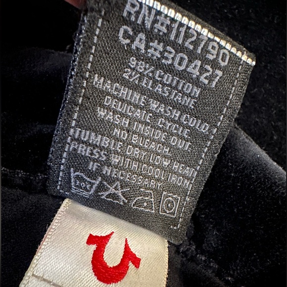 🇺🇸 MADE IN USA Y2K True Religion Velvet Low Rise Flare Jeans - Picture 7 of 8